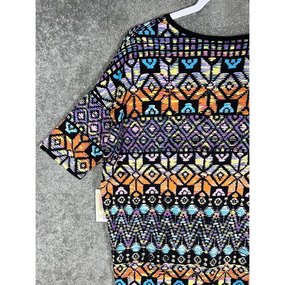 Lularoe Irma Short Sleeve Aztec Geometric Tunic Top Womens Small Stretch Hi Low - Picture 12 of 16